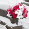 18.5" Christmas Flowers for Cemetery Faux Christmas Floral Arrangement with Faux Cone for Grave Centerpiece Home Décor